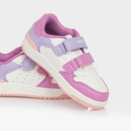 Geox-Girls Sporty White & Purple Sneakers | Childrensalon Outlet