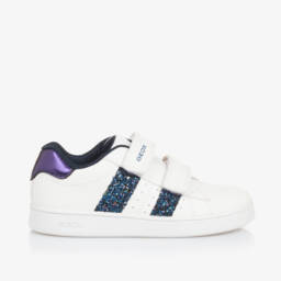 Geox-Girls White Glitter Velcro Trainers | Childrensalon Outlet