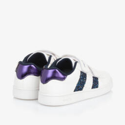 Geox-Girls White Glitter Velcro Trainers | Childrensalon Outlet