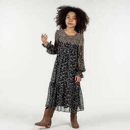 Giamo-Black Chiffon Maxi Dress | Childrensalon Outlet