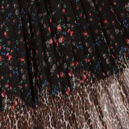 Giamo-Black Floral Chiffon Skirt | Childrensalon Outlet