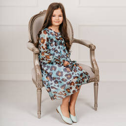 جيامو-فستان شيفون لون أزرق | Childrensalon Outlet