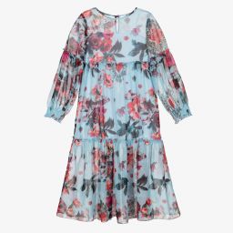 Giamo-Blue Floral Maxi Dress | Childrensalon Outlet