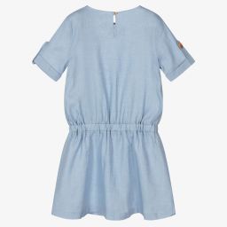 Giamo-Blue Lightweight Linen Dress | Childrensalon Outlet