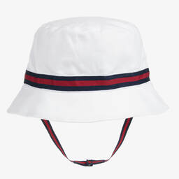 Giamo-Boys White Cotton Sun Hat | Childrensalon Outlet