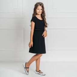 Giamo-Girls Black Beaded Dress | Childrensalon Outlet