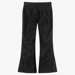 Giamo-Girls Black Velour Trousers  | Childrensalon Outlet