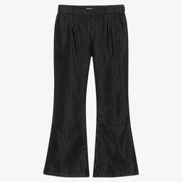 Giamo-Girls Black Velour Trousers  | Childrensalon Outlet