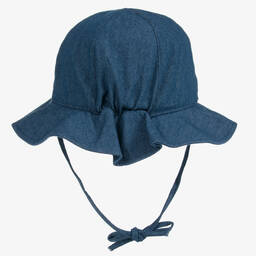 Giamо-Girls Blue Denim Sun Hat | Childrensalon Outlet