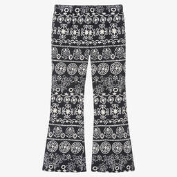 Giamo-Girls Floral Jacqaurd Trousers | Childrensalon Outlet