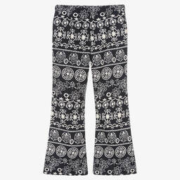 Giamo-Girls Floral Jacqaurd Trousers | Childrensalon Outlet