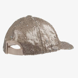 Giamo-Girls Gold Sequin Cap | Childrensalon Outlet