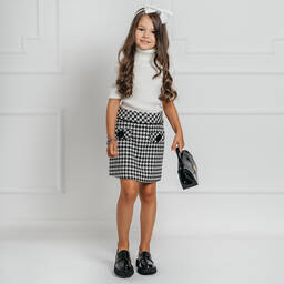 Giamo-Girls Houndstooth Skirt | Childrensalon Outlet