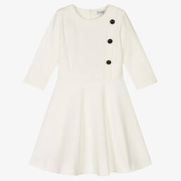 Giamo-Girls Ivory Crêpe Dress | Childrensalon Outlet