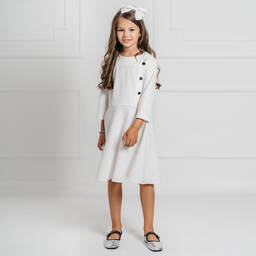 Giamo-Girls Ivory Crêpe Dress | Childrensalon Outlet