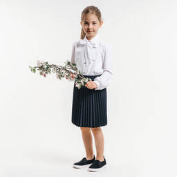 Giamo-Girls White Blouse with Bow | Childrensalon Outlet