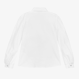 Giamo-Girls White Blouse with Bow | Childrensalon Outlet