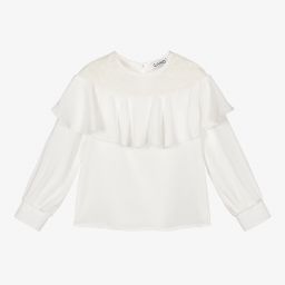 Giamo-Girls White Chiffon Blouse | Childrensalon Outlet