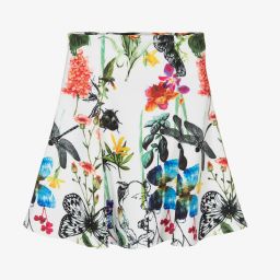 Giamo-Girls White Floral Skirt | Childrensalon Outlet