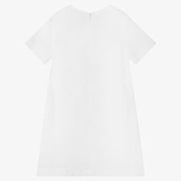 Giamo-Girls White Linen Dress | Childrensalon Outlet