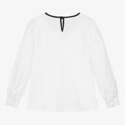 Giamо-Белая блузка с рюшами для девочек | Childrensalon Outlet