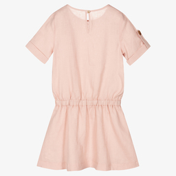 Giamo-Pink Lightweight Linen Dress | Childrensalon Outlet