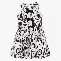 Giamo-White & Black Floral Dress | Childrensalon Outlet