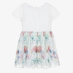 Giamo-White Floral Chiffon Dress | Childrensalon Outlet
