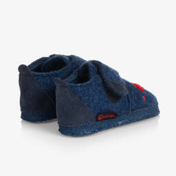 Giesswein-Boys Blue Wool Slippers | Childrensalon Outlet