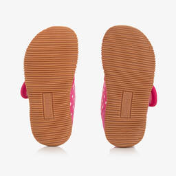 Giesswein-Girls Pink Cotton Polka Dot Slippers | Childrensalon Outlet