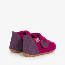 Giesswein-Girls Pink Felted Wool Cat Slippers | Childrensalon Outlet
