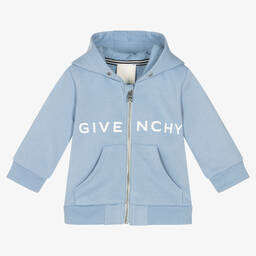 Givenchy-Baby Boys Blue Logo Zip-Up Top | Childrensalon Outlet