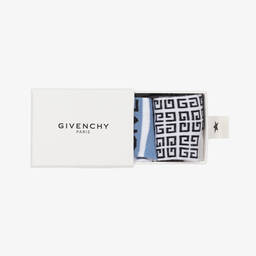Givenchy-Baby Boys White & Blue Logo Socks (2 Pack) | Childrensalon Outlet