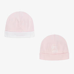 Givenchy-Baby Girls Pink Cotton Hats (2 Pack) | Childrensalon Outlet