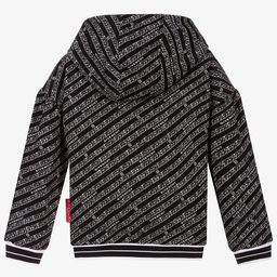 Givenchy-Black Chain Logo Zip-Up Top | Childrensalon Outlet