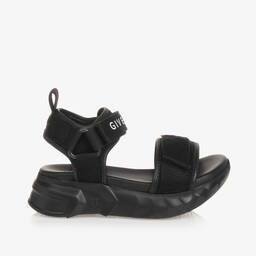 Givenchy-Black Chunky Velcro Sandals | Childrensalon Outlet
