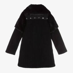 Givenchy-Black Faux Shearling Coat | Childrensalon Outlet