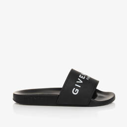 Givenchy-Black Logo Sliders | Childrensalon Outlet