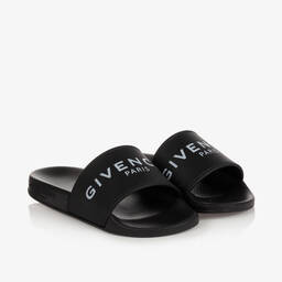 Givenchy-Black Logo Sliders | Childrensalon Outlet