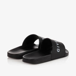 Givenchy-Black Logo Sliders | Childrensalon Outlet
