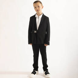 Givenchy-Черные трикотажные брюки с логотипной лентой | Childrensalon Outlet