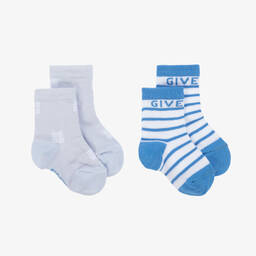 Givenchy-Blue Cotton Baby Socks (2 Pack) | Childrensalon Outlet