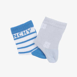 Givenchy-Blue Cotton Baby Socks (2 Pack) | Childrensalon Outlet