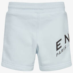 Givenchy-Blue Cotton Logo Shorts | Childrensalon Outlet