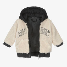 Givenchy-Boys Beige & Black Borg Jacket | Childrensalon Outlet