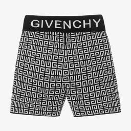 Givenchy-Boys Black 4G Jacquard Knit Shorts | Childrensalon Outlet