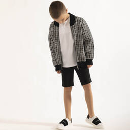 Givenchy-Черные шорты из хлопкового джерси | Childrensalon Outlet