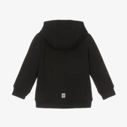 Givenchy-Boys Black Cotton Zip-Up Hoodie | Childrensalon Outlet