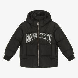 Givenchy-Boys Black Down Padded Puffer Jacket | Childrensalon Outlet