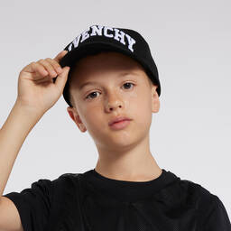 Givenchy-Boys Black Embroidered Cotton Cap | Childrensalon Outlet